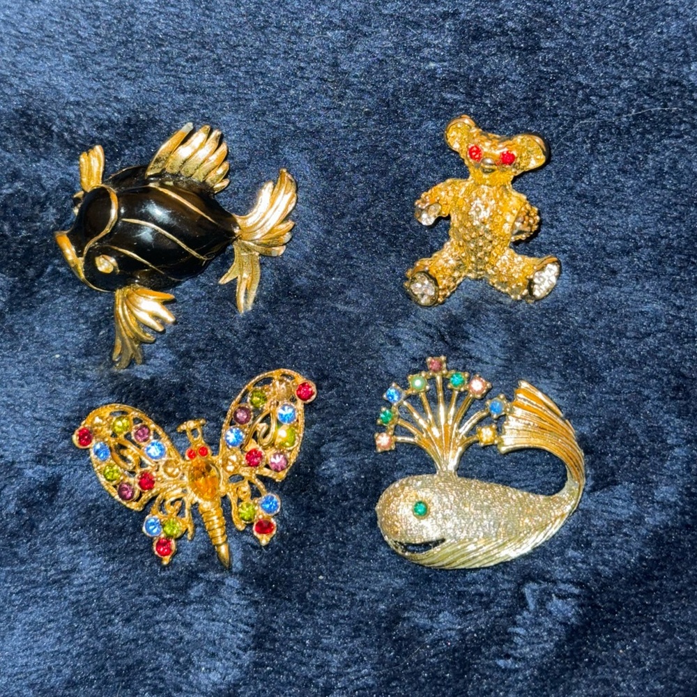 4 animal theme vtg brooches - Picture 2 of 12